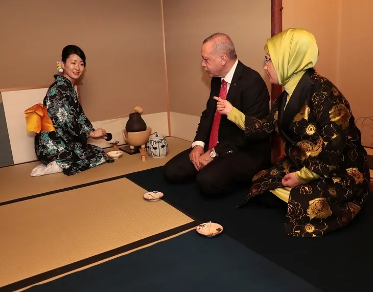 Başkan Erdoğan Japonya'da çay seremonisine katıldı