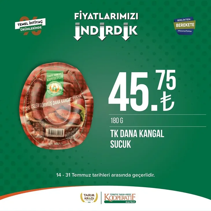 Tarım Kredi Market indirimlerinde son 6 gün! Katalogda yok yok! Çamaşır deterjanı 99.90, Ayçiçek yağı 36.90, Süzme peynir 64.90, zeytin 57.90 TL...