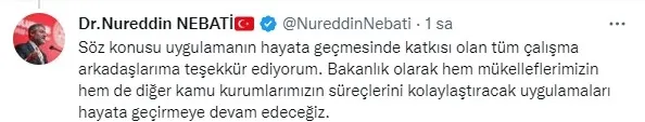 Bakan Nureddin Nebati’den ’e-Tebligat’ açıklaması