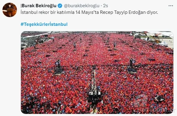 Başkan Recep Tayyip Erdoğan’dan “Teşekkürler İstanbul” mesajı! “Tweet altında paylaşalım…”