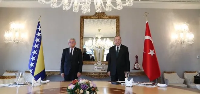 Başkan Erdoğan, Bosna Hersek Devlet Başkanlığı Konseyi Başkanı Caferoviç ile bir araya geldi