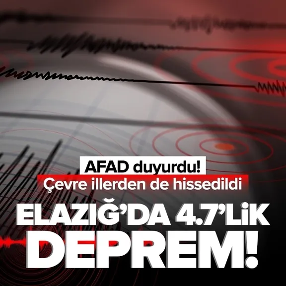 Elazığ’da 4.7 büyüklüğünde deprem!