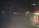 Ankara’da seyir halindeki otobüs yandı