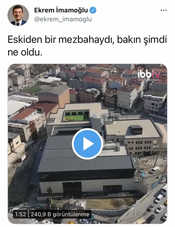 Ekrem İmamoğlu yine AK Parti projelerini sahiplendi