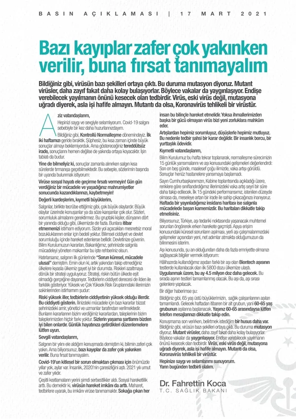 bilim-kurulu-toplantisi-sonrasi-saglik-bakani-fahrettin-kocadan-son-dakika-aciklamasi-yeni-tedbirler-alindi-mi-1616016052366.jpg Bilim Kurulu toplantısı sonrası Sağlık Bakanı Fahrettin Koca'dan son dakika açıklaması! Son 15 günde maalesef çoğu ilimizde vaka artışı görüldü! - 10