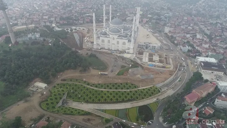 Çamlıca Camii’nin son hali havadan görüntülendi! Etrafı yemyeşil olacak