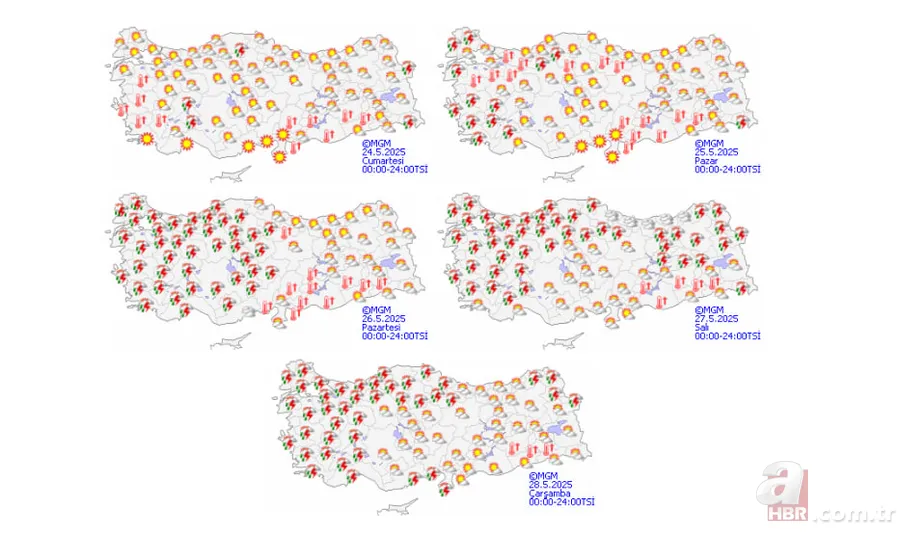 Hafta sonu hava nasıl olacak? Çöl tozu geliyor! Bu bölgeler dikkat: Sağanak alarmı verildi | 24 Mayıs hava durumu 6