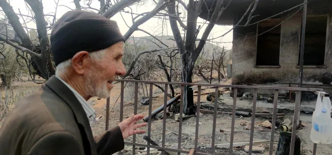 Yanan evinin bahçesindeki meyveleri orman işçilerine ikram etti