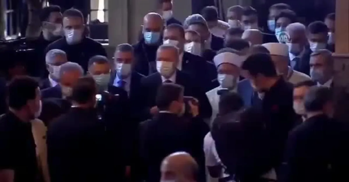 Tarihi anlar! Başkan Erdoğan Ayasofya Camii'ne böyle geldi
