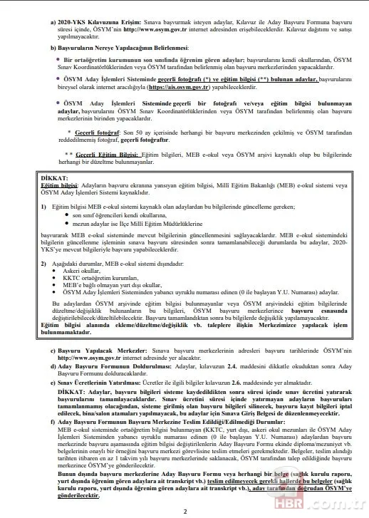 YKS başvuru kılavuzu tam 142 sayfa! YKS 2020 başvurusu yapmadan mutlaka okuyun! İşte 2020 YKS başvuru kılavuzu 6