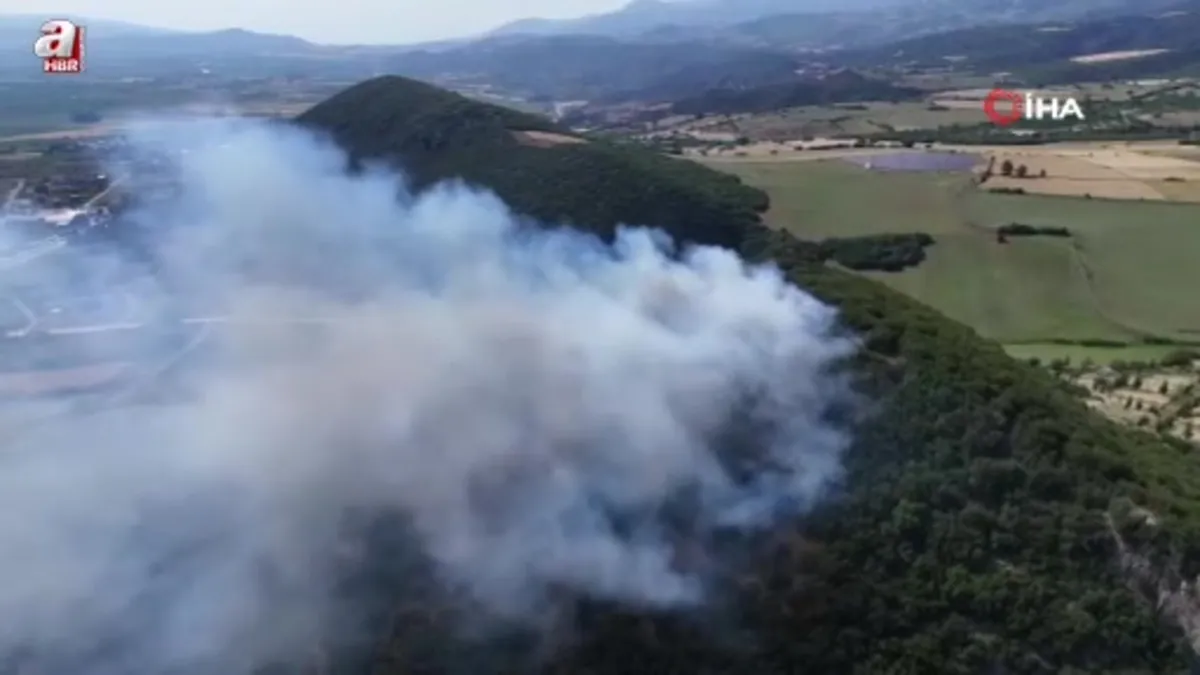 Tokat'taki orman yangını havadan görüntülendi