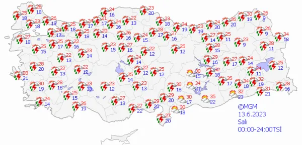 1686236125786.png Güneşli havalara bir süre veda! Kuvvetli sağanak yağış yolda! Meteoroloji'den çok sayıda ile uyarı... - 8