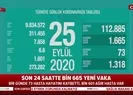 Türkiyenin 25 Eylül günlük yeni koronavirüs tablosu açıklandı