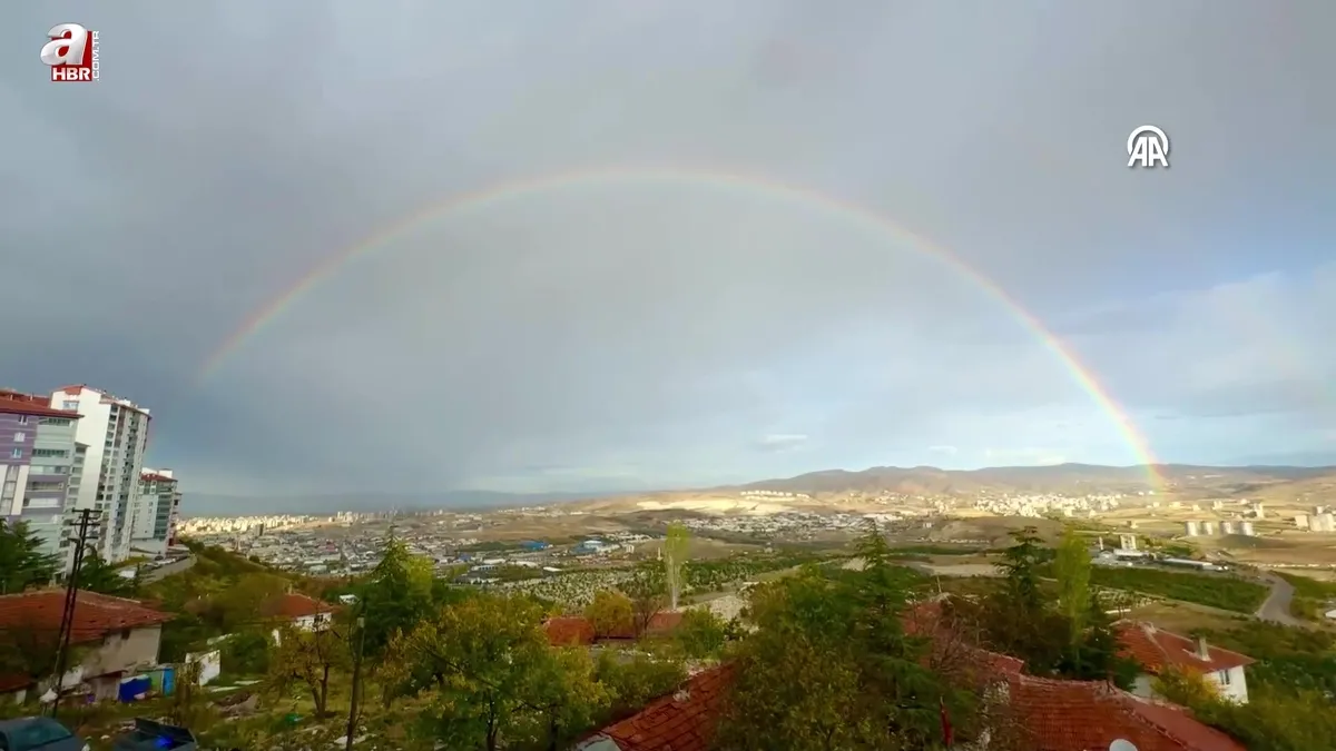 Ankara’da gökkuşağı! Kartpostallık görüntüler