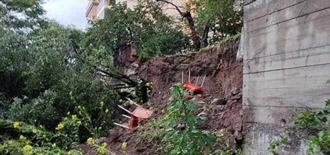 Ankara’da 4 katlı binanın istinat duvarı çöktü! Vatandaşlar panik yaşadı