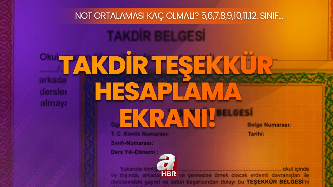 Not ortalaması kaç olursa takdir teşekkür belgesi alınır 2024? 5,6,7,8,9,10,11,12. sınıf karne ortalama hesaplama nasıl yapılır?