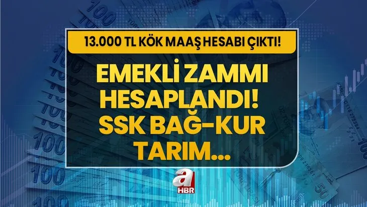 SSK - Bağkur, Tarım emekli zammı güncellendi! 13.000 TL kök maaş hesabı son dakika çıktı! %50 artışla 7.500, 8.000 TL maaş alan... Seyyanen artış, 5.000 TL ikramiye, intibak...