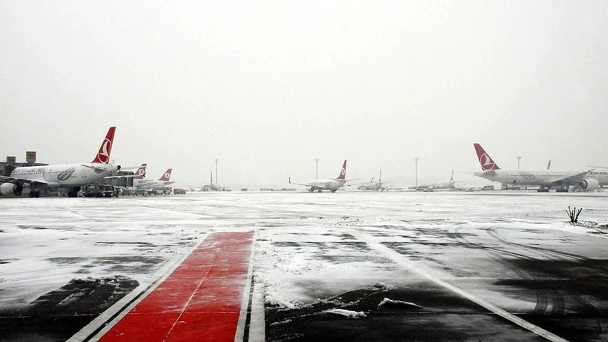 Karadeniz'de hava yolu ulaşımına kar engeli!