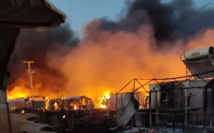 Şanlıurfa’da yangın paniği! Bir mahalle yok oldu