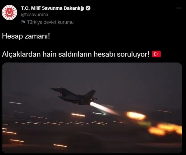Son dakika: TSK’ya ait savaş uçakları Suriye’deki PKK/YPG mevzilerini vurdu