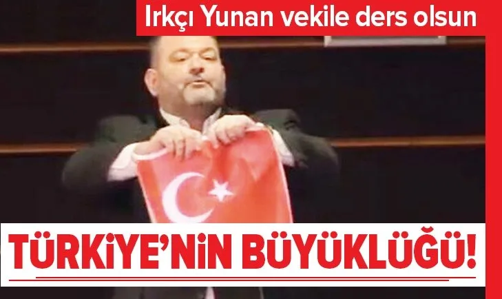 Irkçı Yunan vekil Ioannis Lagos’a bayrak dersi! Yunan bayrağı müzede 24 yıldır korunuyor