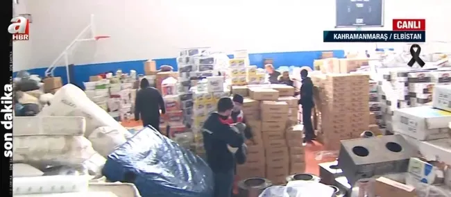 Afet bölgesi Elbistan’da yardımlar dağıtılıyor! Yardım TIR’larının biri gidiyor biri geliyor