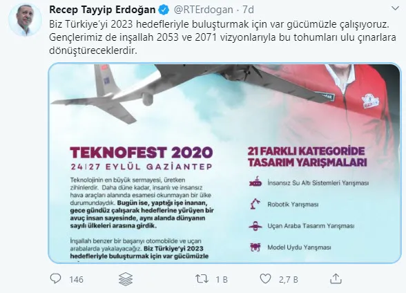 Son dakika: Başkan Erdoğan'dan TEKNOFEST'te önemli açıklamalar - 1