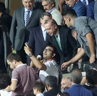 Cumhurbaşkanı Recep Tayyip Erdoğan tribünde maçı takip etti