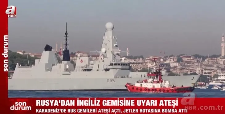 Rus savaş gemisi ve jetleri İngiliz donanmasına ait gemiye ateş açtı