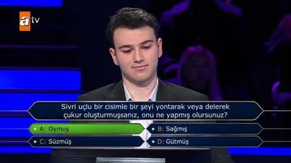 Berk Göktaş kilidi Çözdü! Kim Milyoner Olmak İster’de 5 milyonluk SORU NETLEŞTİ! 5 milyonluk soru ve cevabı ne?