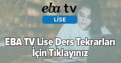 27 Mart EBA TV ders tekrarları izle! İlkokul, Ortaokul, Lise TRT EBA TV uzaktan eğitim ders tekrarı videoları
