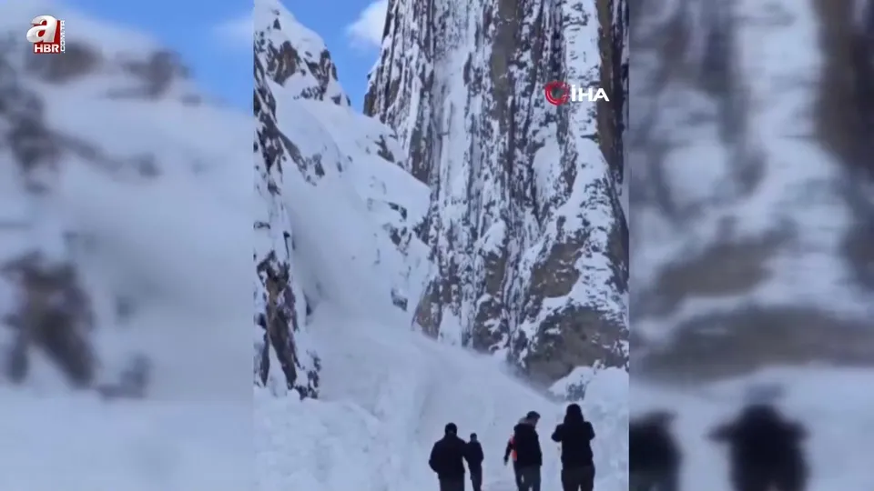 Çukurca yolunda inen çığ görüntülendi
