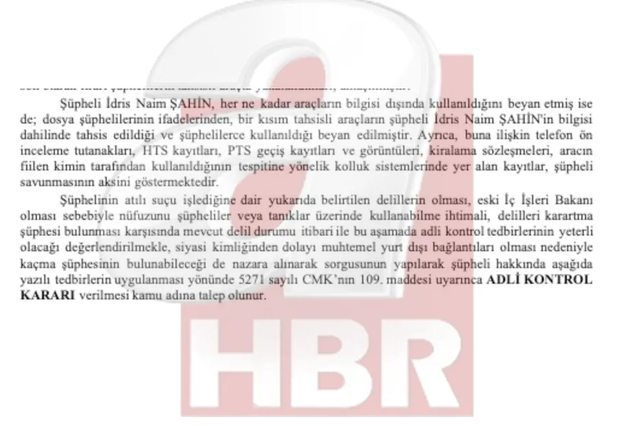 Alihan Kuriş soruşturmasında yeni gelişme! İdris Naim Şahin'e yurt dışı çıkış yasağı - 1