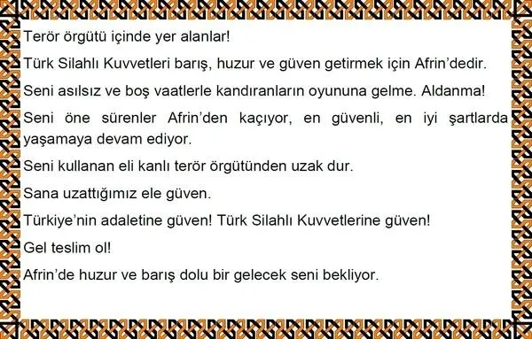 Afrin'e havadan bildiri atıldı - 2