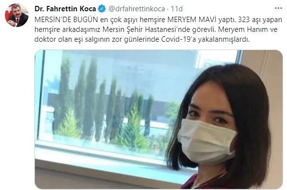 Sağlık Bakanı Fahrettin Koca 40 milyonuncu aşıyı yapan doktoru paylaştı - 2
