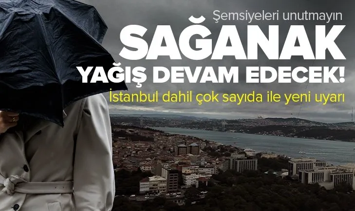 Meteoroloji'den İstanbul ve çok sayıda ile son dakika sağanak yağış uyarısı!