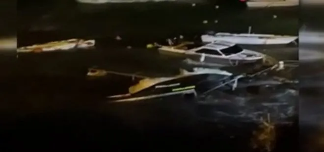 SON DAKİKA: İzmir’i fırtına vurdu! Tekneler battı...