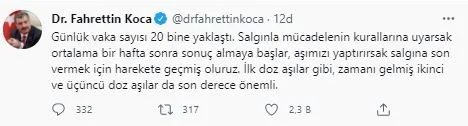 Sağlık Bakanı Fahrettin Koca’dan vaka sayılarına ilişkin son dakika açıklaması! Bir hafta sonra sonuç alabiliriz