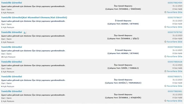 İŞKUR yılın son alımlarını paylaşıyor! İlkokul mezunu 5.234 personel alımı başladı! İşte temizlik görevlisi şartları