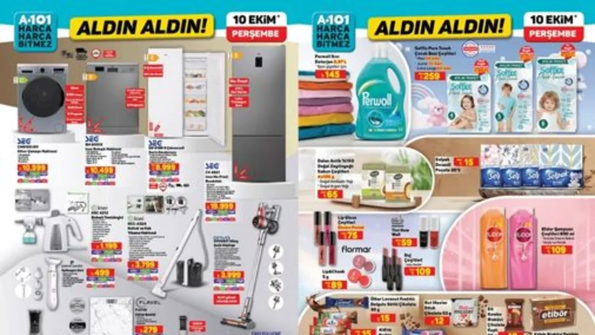 A101 5-11 Ekim kataloğunda bu hafta! İşte A101 aktüel ürünler kataloğu: Koşu bandı, kağıt selpak, terlik, yoğurt, peynir…