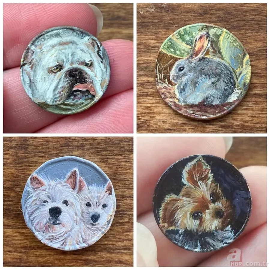 Bozuk para üstünde sanat! Herkes hayran kaldı... 20