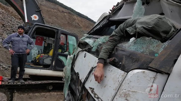 Samsun’da taş ocağında kamyon 50 metreden yuvarlandı! 1 ölü var