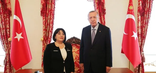Son dakika: Başkan Erdoğan, Azerbaycan Milli Meclis Başkanı Gafarova’yı kabul etti