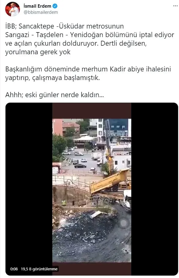 CHP’li İBB Sancaktepe Yenidoğan metro hattının yapımını durdurdu!
