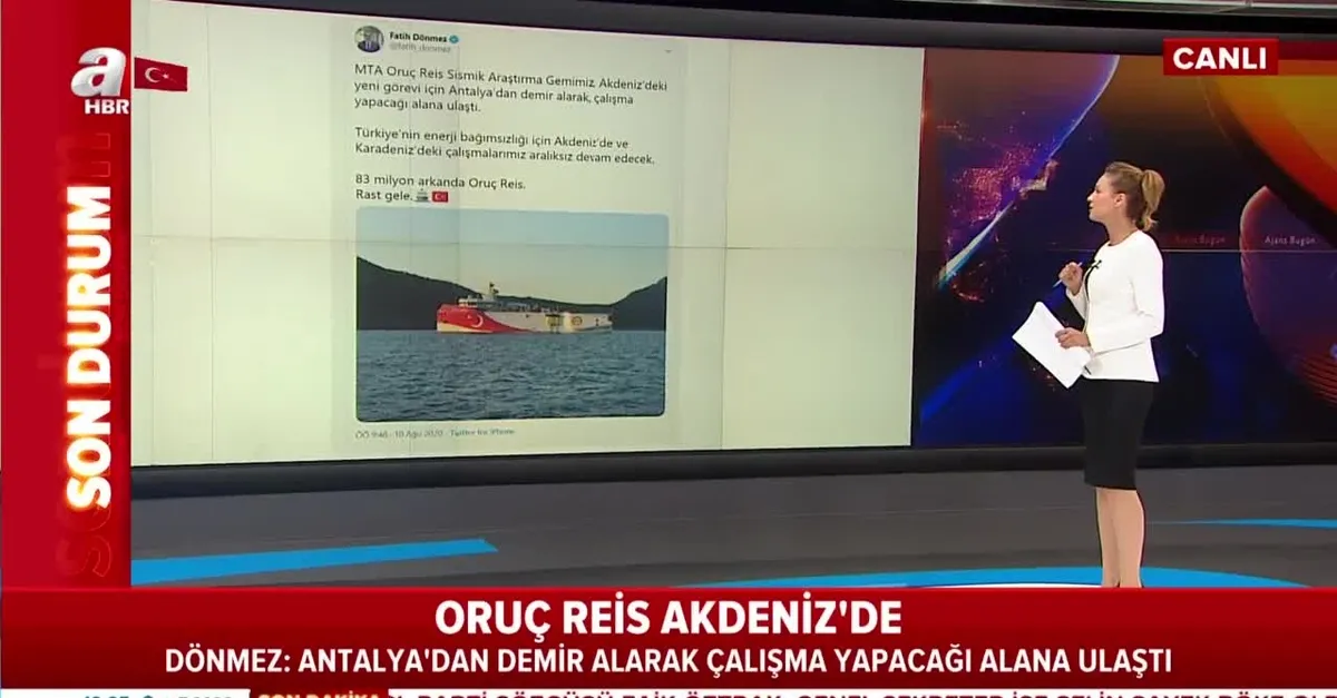 Bakan Dönmez paylaştı! Oruç Reis Akdeniz'de