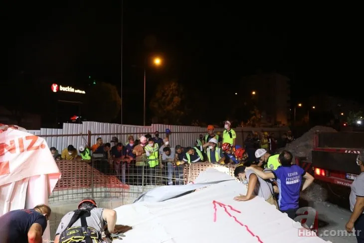 İzmir’de feci kaza! Otomobil metro inşaatındaki 25 metrelik boşluğa düştü