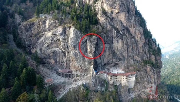 Sümela Manastırı’nda 360 tonluk tehdit: Dev kaya kütlesi için harekete geçildi