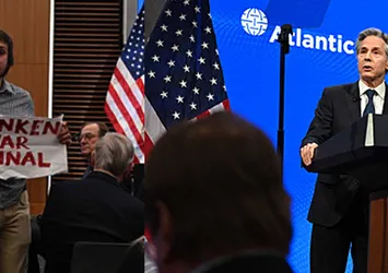 ABD'li Blinken'a son konuşmasında şok! Sözü kesildi: Soykırım bakanı