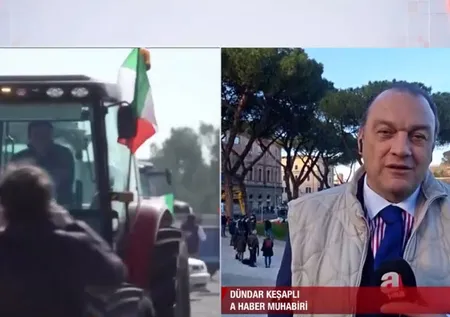 İtalya'nın başkenti Roma'nın simge meydanında protesto! Çiftçilerden korkunç ifadeler  | A Haber bölgede