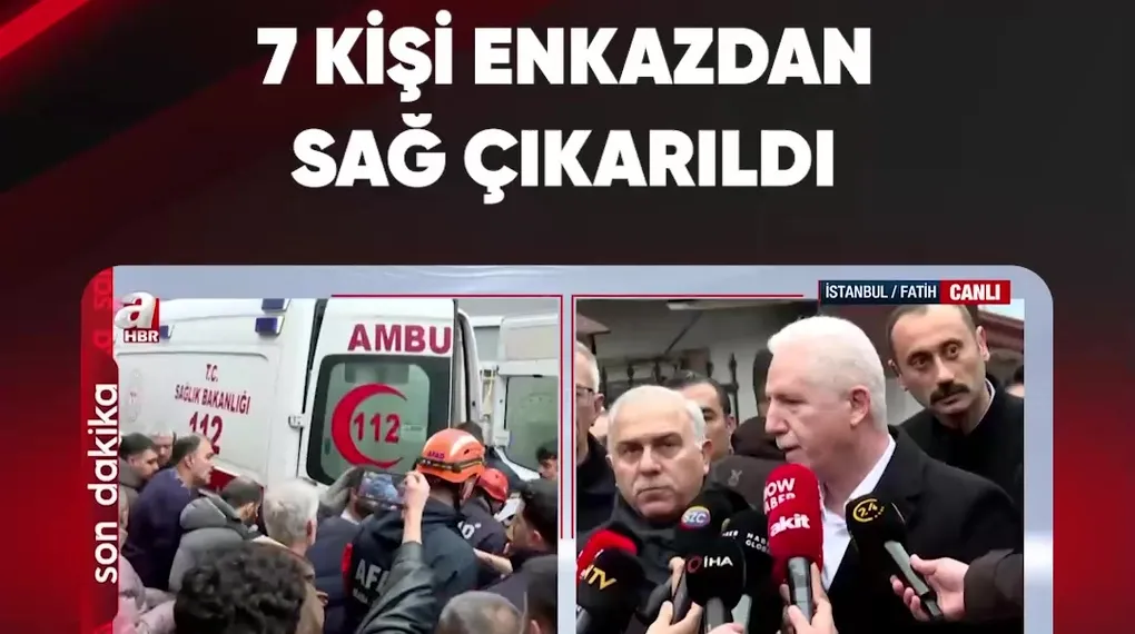 7 KİŞİ ENKAZDAN SAĞ ÇIKARILDI